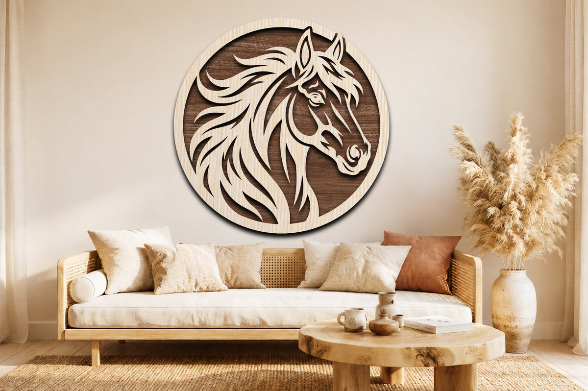 Horse Portrait Laser Cut SVG File