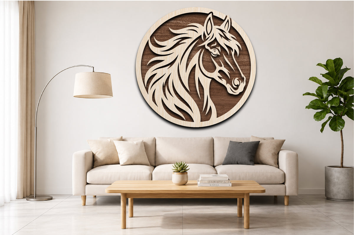 Horse Portrait Laser Cut SVG File