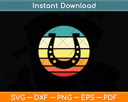 Horse Shoe Sunset Retro Vintage Svg Digital Cutting File