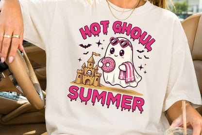 Hot Ghoul Summer PNG Cute Ghost Halloween Summer Sublimation Design