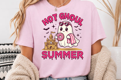 Hot Ghoul Summer PNG Cute Ghost Halloween Summer Sublimation Design