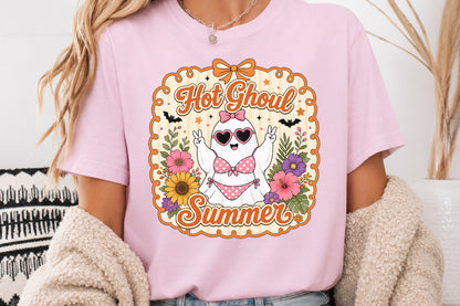 Hot Ghoul Summer PNG Cute Ghost Bikini Retro Halloween Sublimation Design