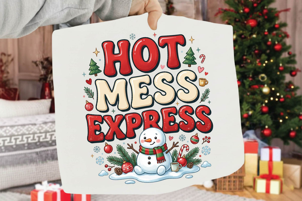 Hot Mess Express Christmas PNG, Funny Snowman Holiday Sublimation Design, Christmas Shirt PNG, Winter Christmas Gift
