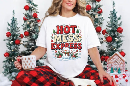 Hot Mess Express Christmas PNG, Funny Snowman Holiday Sublimation Design, Christmas Shirt PNG, Winter Christmas Gift