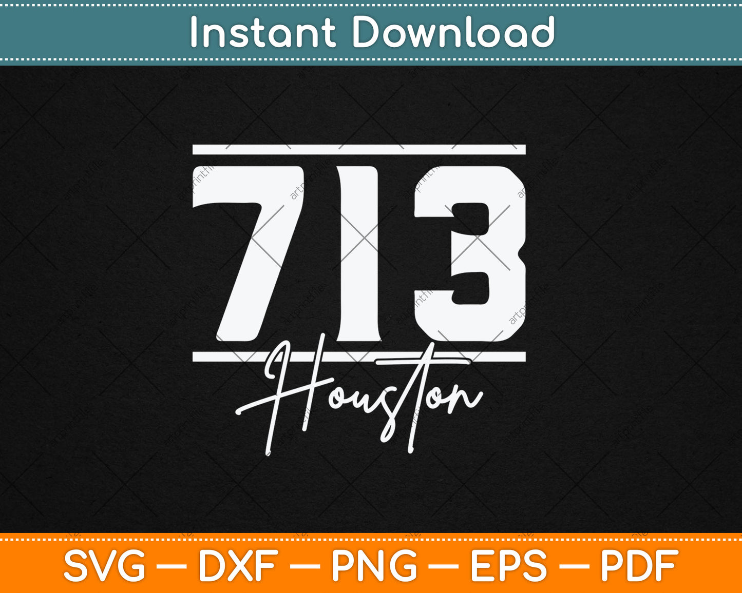 Houston 713 Area Code Skyline Michigan Vintage Svg Digital Cutting File