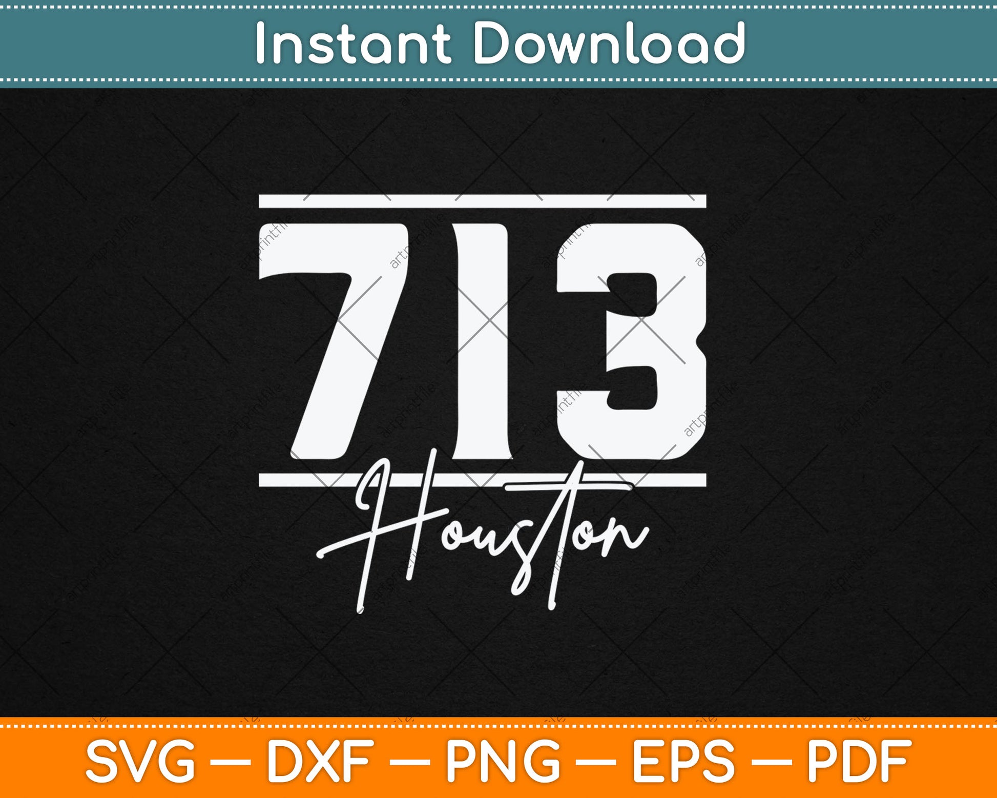 Houston 713 Area Code Skyline Michigan Vintage Svg Digital Cutting File