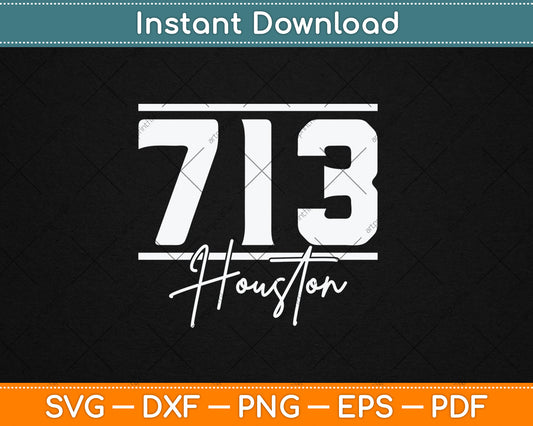 Houston 713 Area Code Skyline Michigan Vintage Svg Digital Cutting File