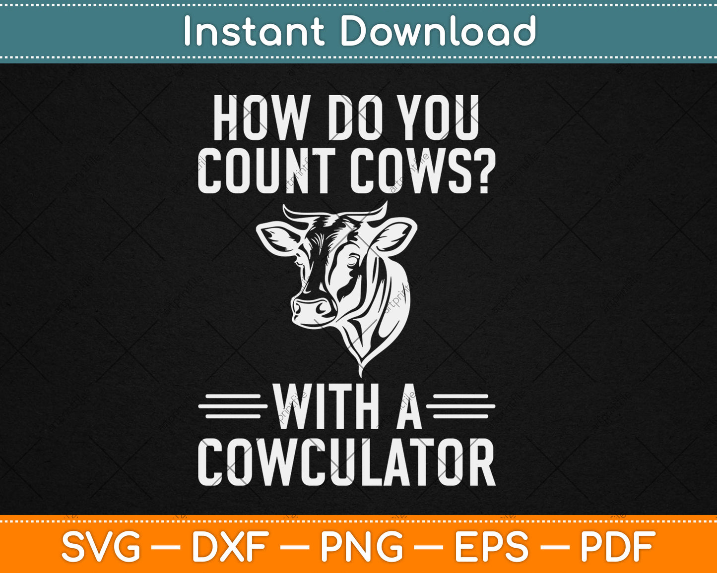 How Do You Count Cows With A Cowculator Funny Svg Digital Cutting File