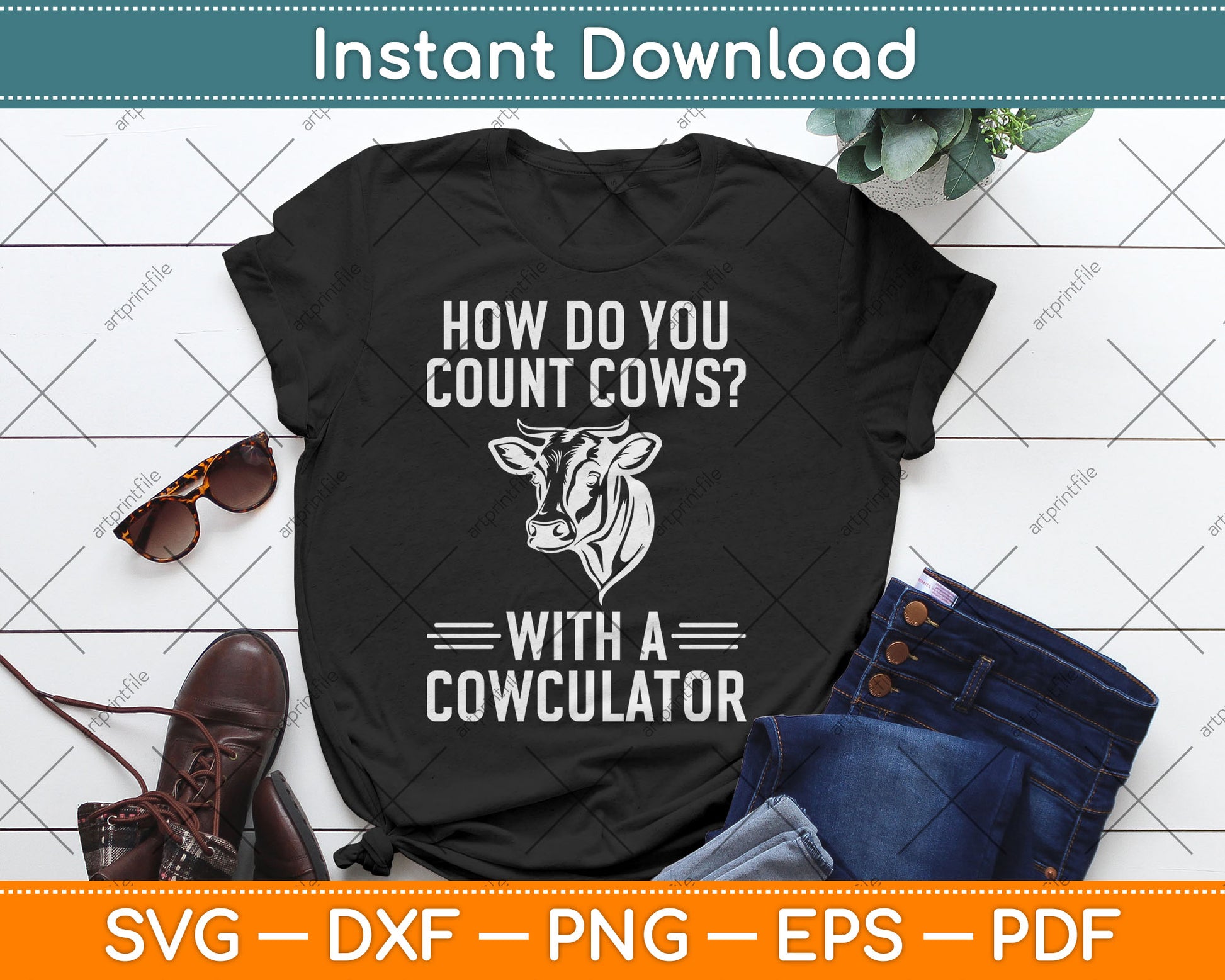 How Do You Count Cows With A Cowculator Funny Svg Digital Cutting File
