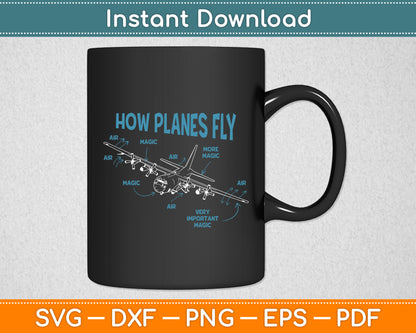 How Planes Fly Aviation RC Plane Pilot Funny Svg Png Dxf Digital Cutting File