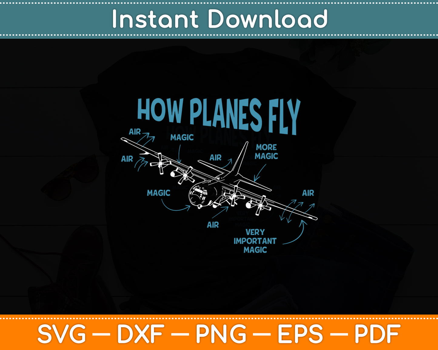 How Planes Fly Aviation RC Plane Pilot Funny Svg Png Dxf Digital Cutting File
