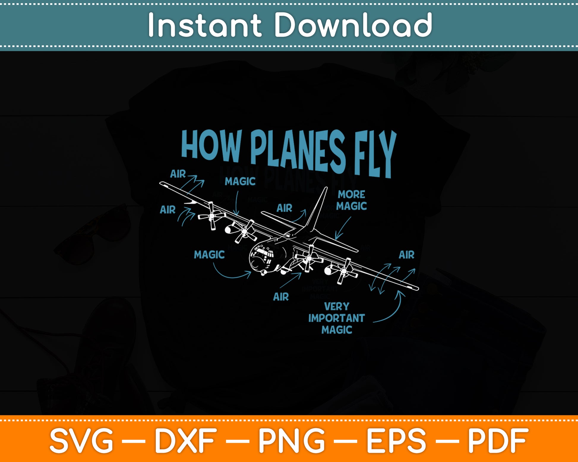 How Planes Fly Aviation RC Plane Pilot Funny Svg Png Dxf Digital Cutting File