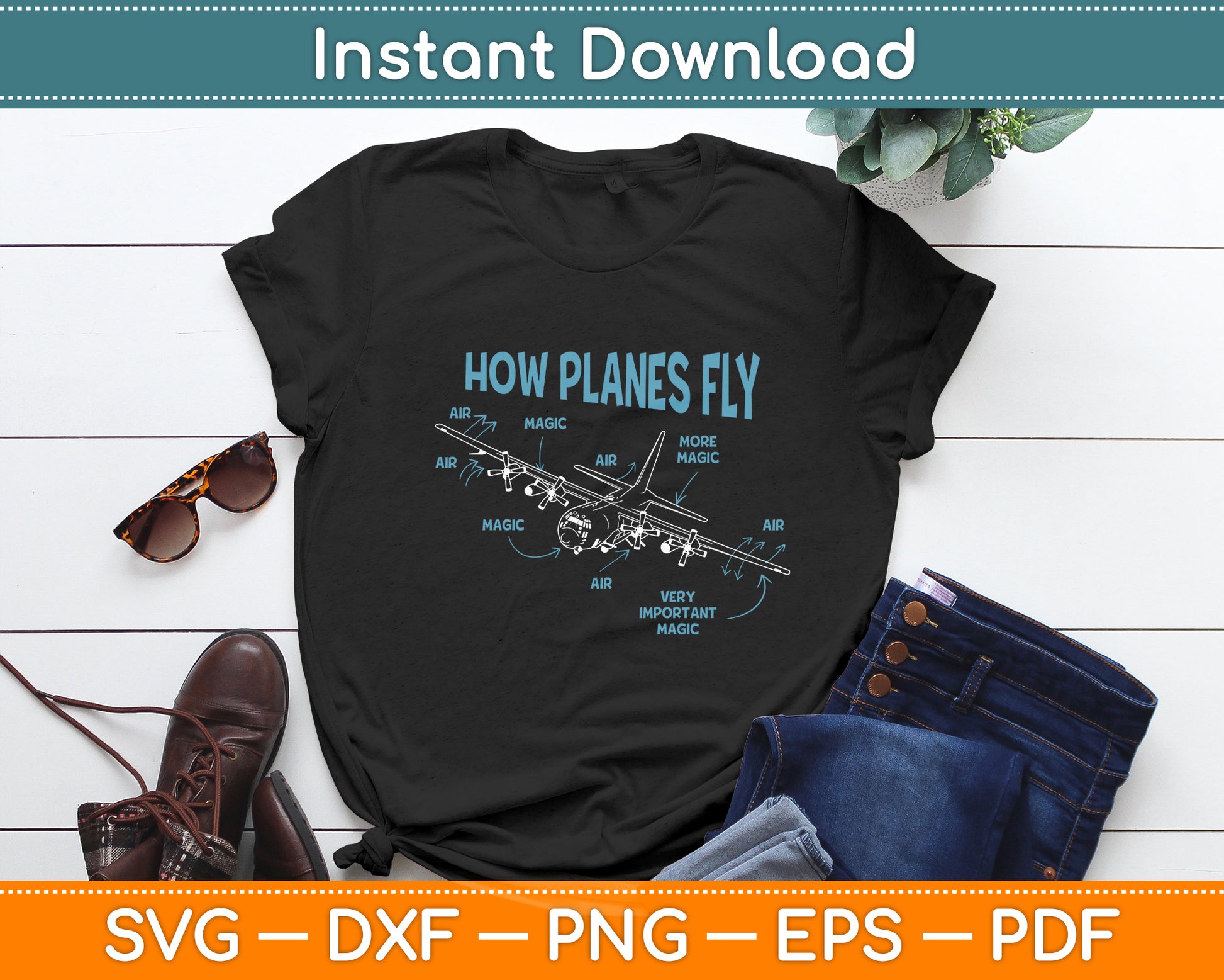 How Planes Fly Aviation RC Plane Pilot Funny Svg Png Dxf Digital Cutting File