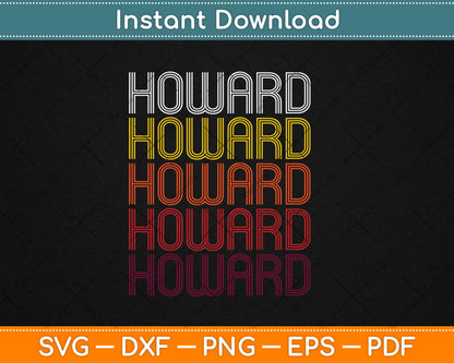 Howard Retro Wordmark Pattern Vintage Style Svg Digital Cutting File