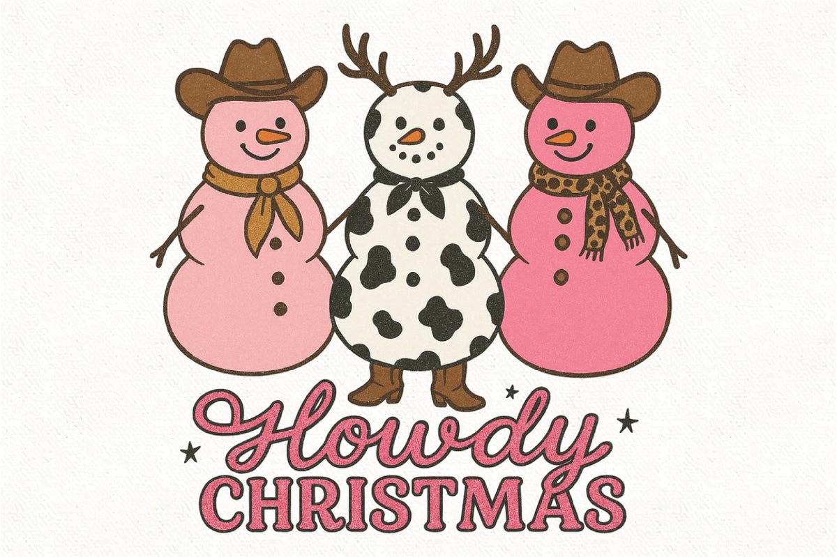 Howdy Christmas Cowboy Snowmen PNG