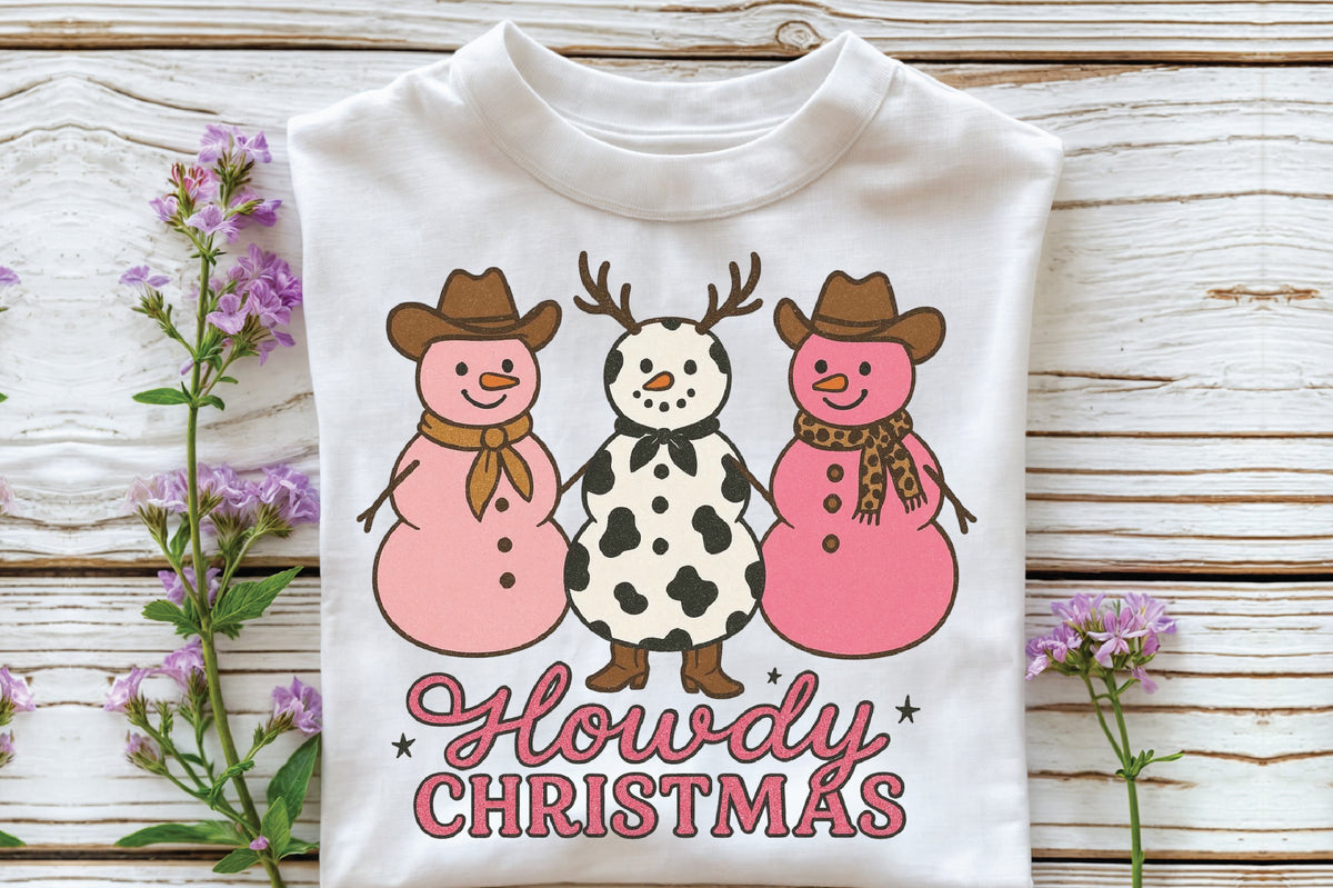 Howdy Christmas Cowboy Snowmen PNG