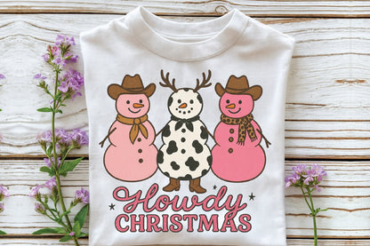 Howdy Christmas Cowboy Snowmen PNG