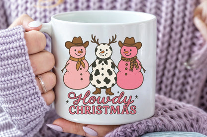 Howdy Christmas Cowboy Snowmen PNG