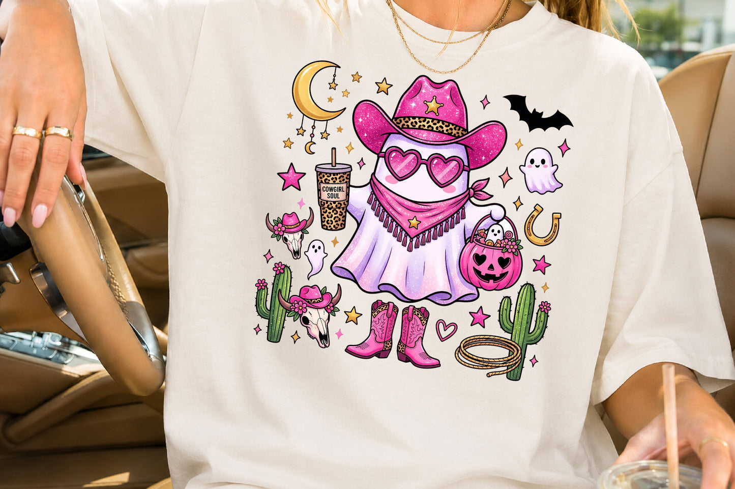 Howdy Halloween Ghost PNG Cowgirl Ghost Sublimation Spooky Western Design