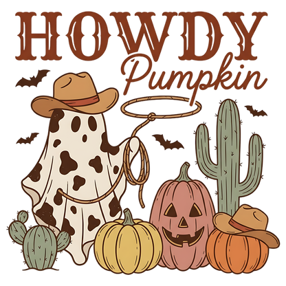 Howdy Pumpkin Cowboy Ghost PNG Western Halloween Design