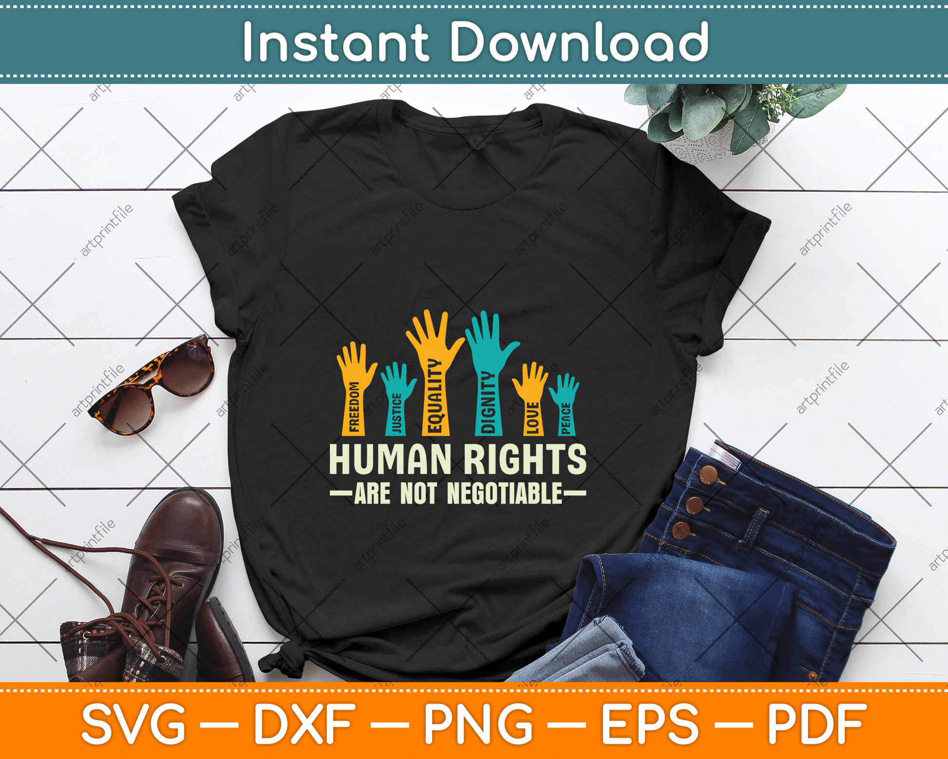 Human Rights Non-Negotiable Human Rights Day SVG Cutting File