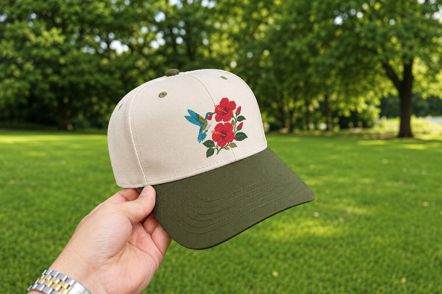 Hummingbird Hibiscus Embroidery Design – Beautiful Hummingbird & Hibiscus Flower Machine Embroidery
