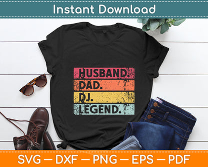 Husband Dad DJ Legend Funny DJ Disc Jockey Music Player Svg Digital Cutting File