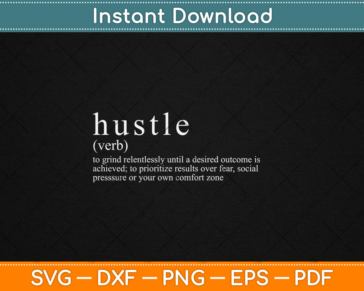 Hustle Definition Svg Digital Cutting File