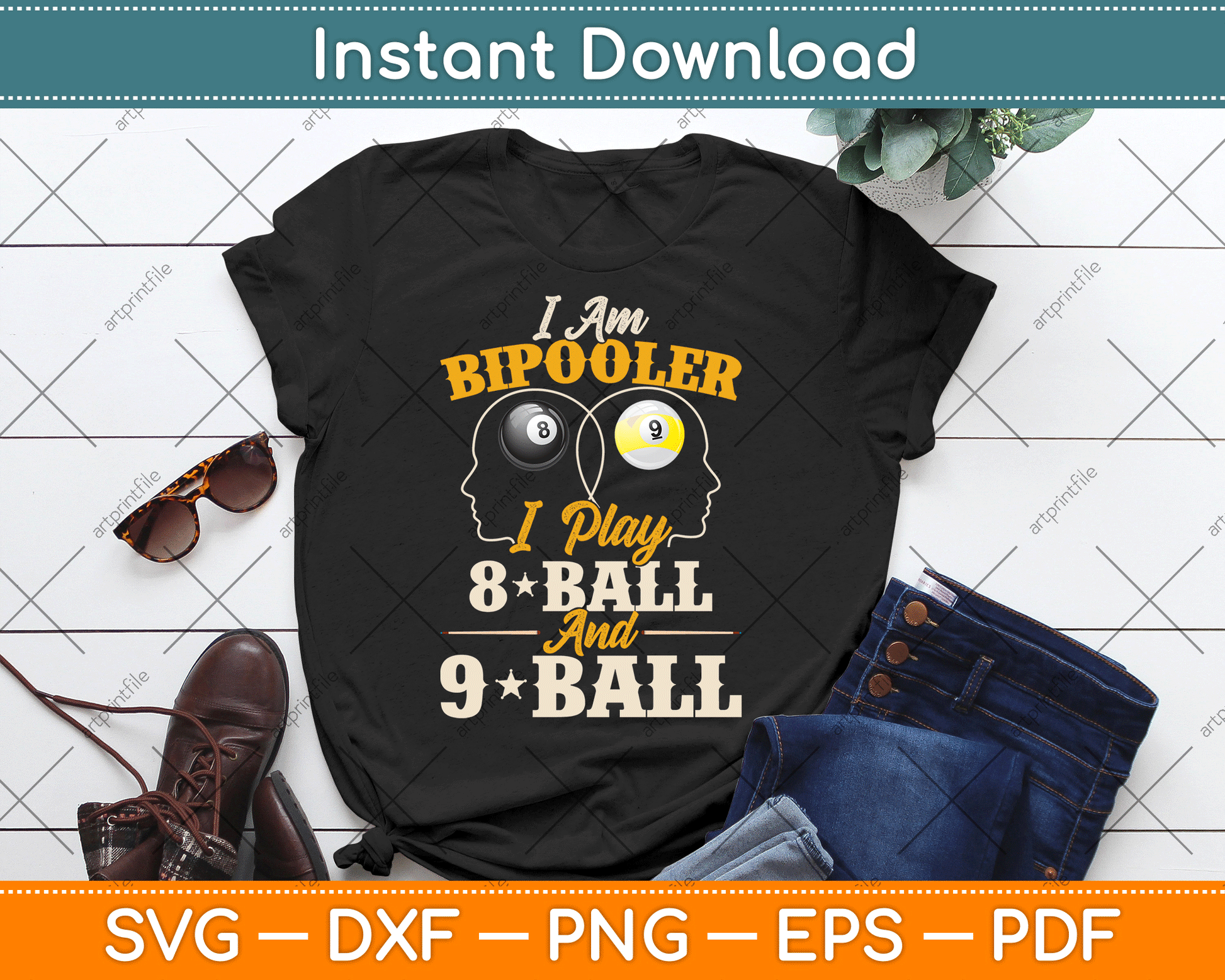I Am Bipooler Snooker Game Billiards Lover Pool Player SVG Digital Cutting File