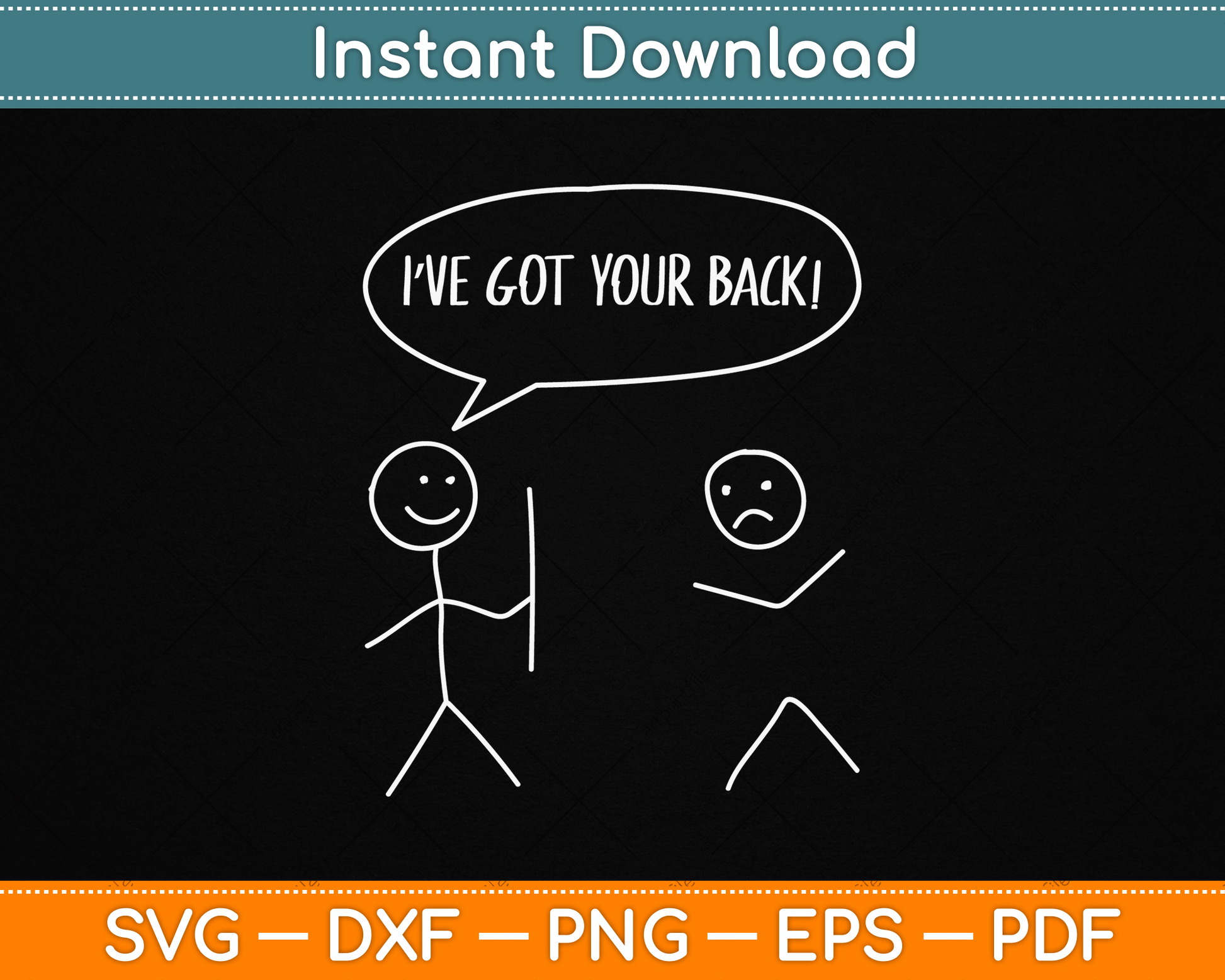 I Got Your Back Funny Stickman Sarcasm Friendship SVG Digital Cutting File