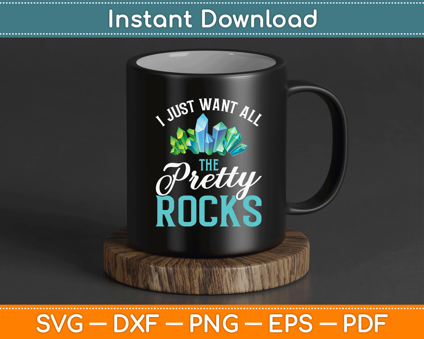 Funny Geode Hunter Quote SVG for Mineral Collector and Rock Lover Sublimation Crafts