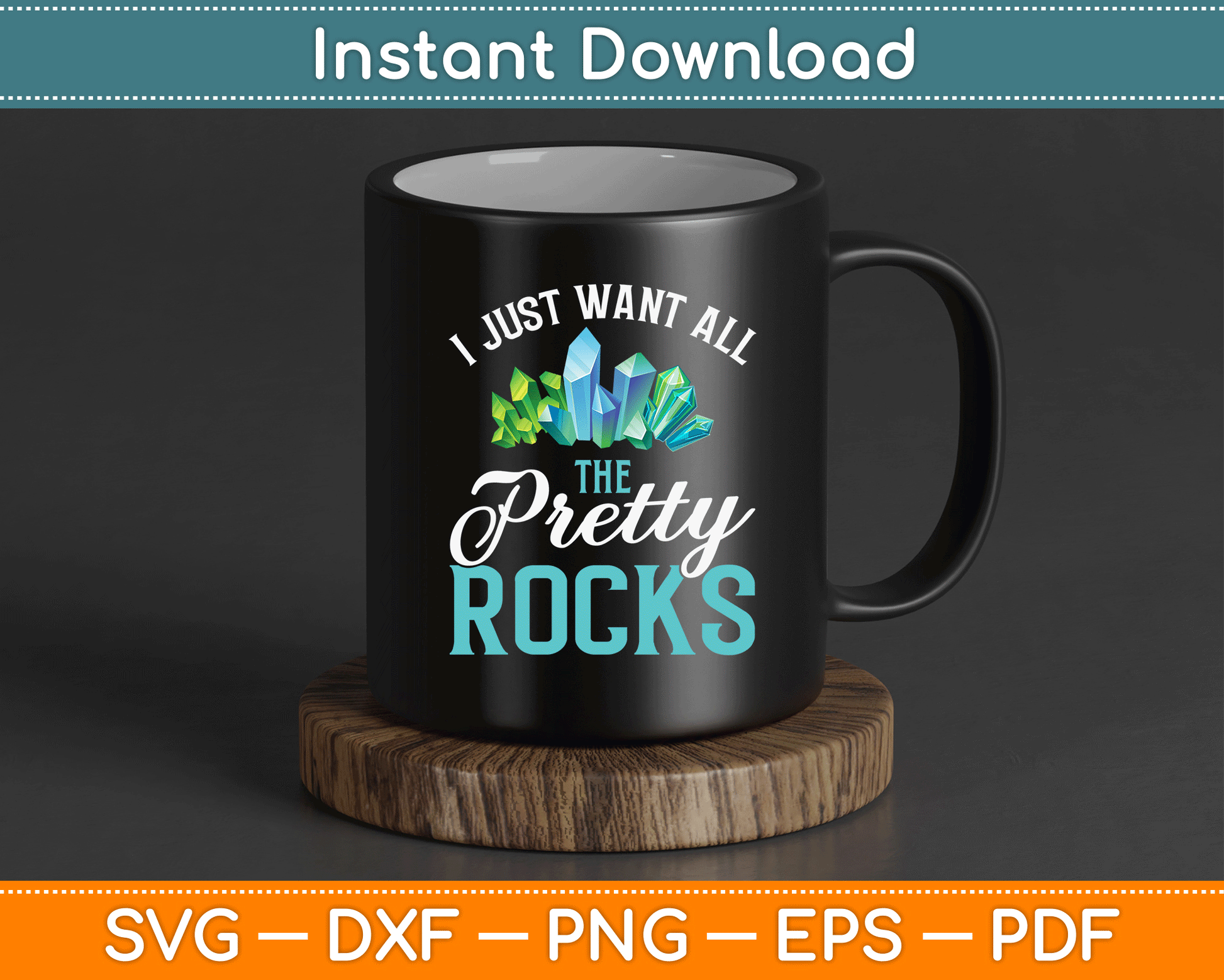 Funny Geode Hunter Quote SVG for Mineral Collector and Rock Lover Sublimation Crafts