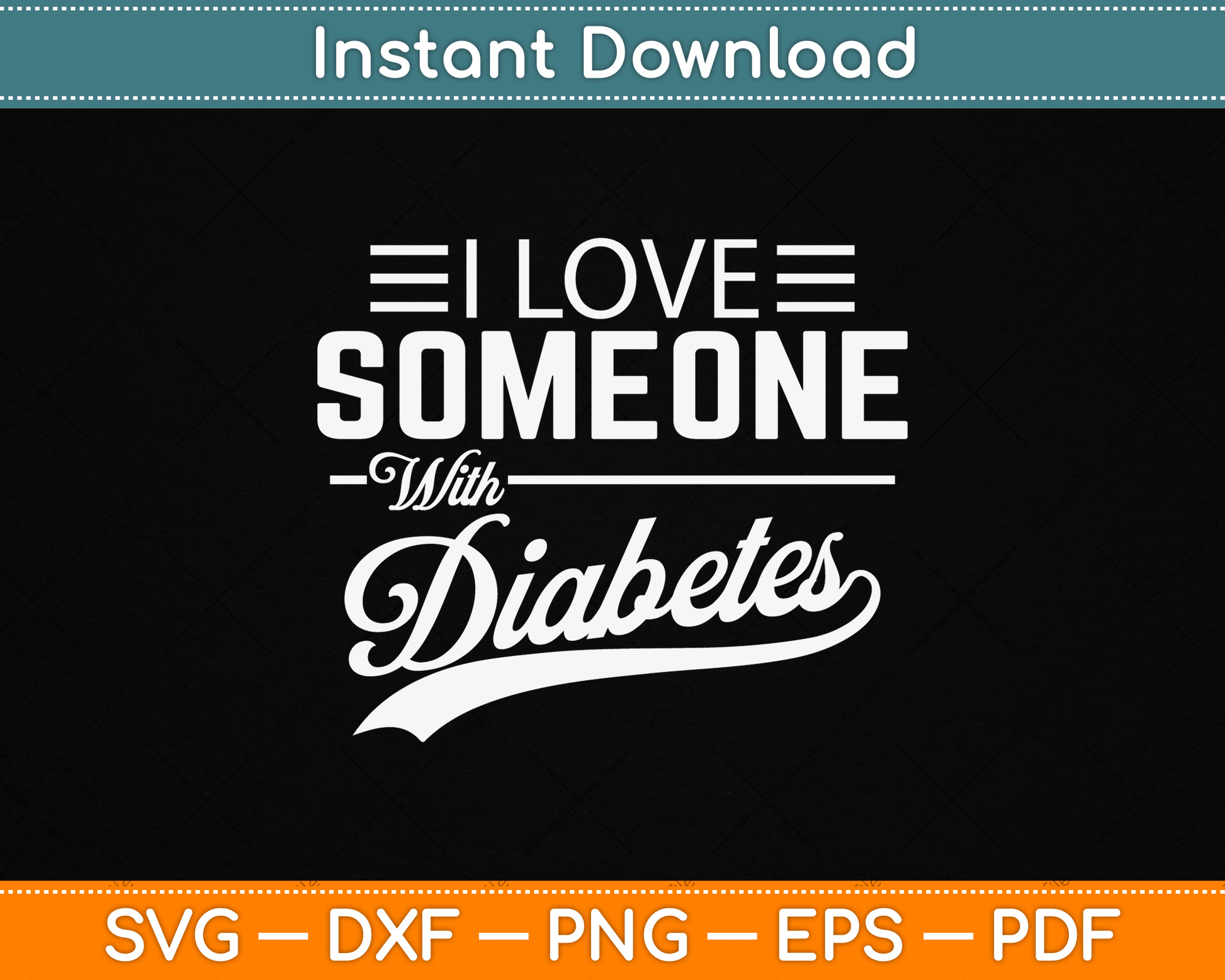 I Love Someone With Diabetes Awareness Diabetician Insulin SVG Digital Cutting File