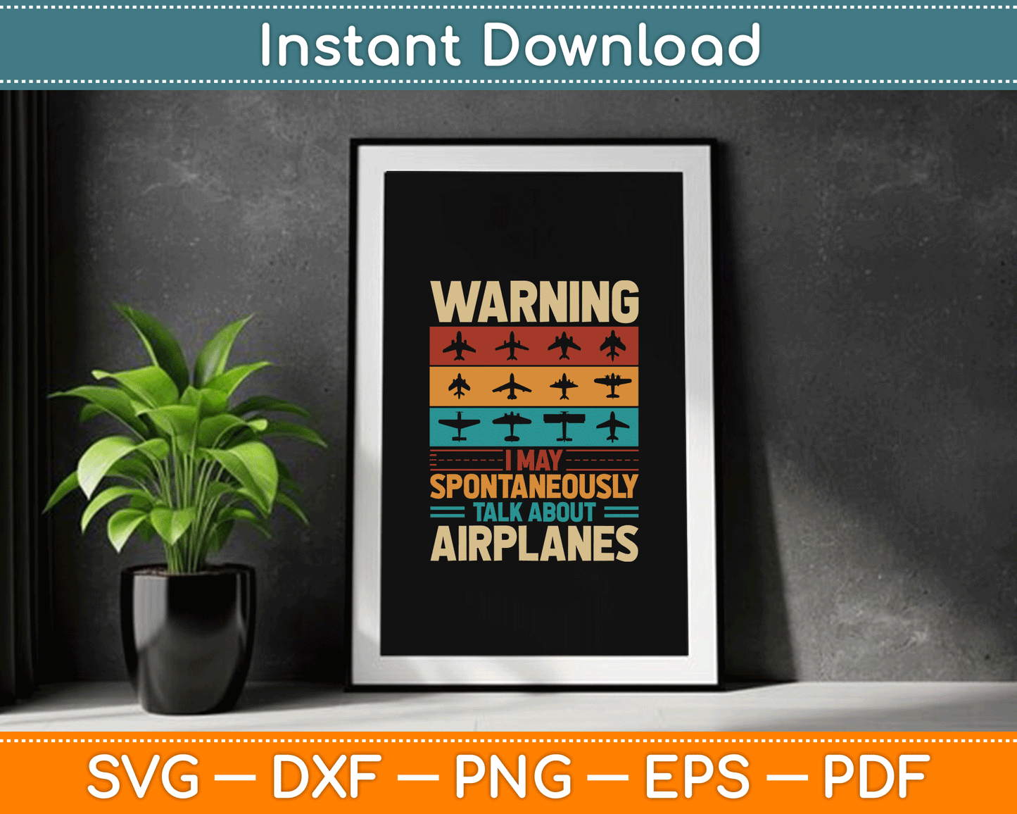I May Talk About Airplanes Vintage Pilot & Aviation Airplane SVG Digital Cutting File