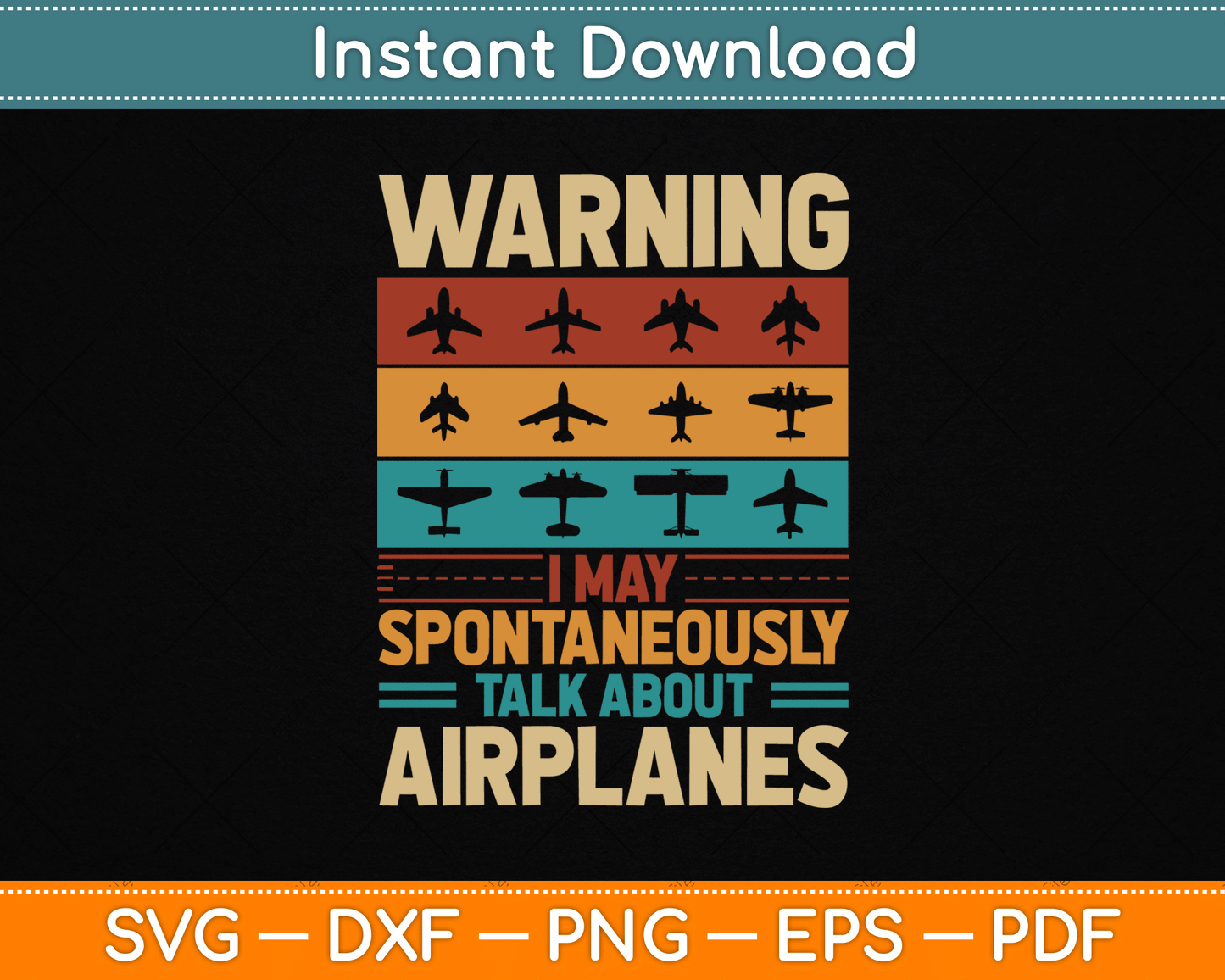 I May Talk About Airplanes Vintage Pilot & Aviation Airplane SVG Digital Cutting File