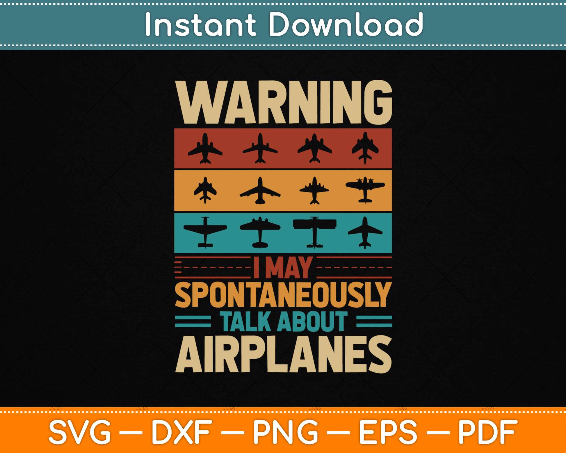 I May Talk About Airplanes Vintage Pilot & Aviation Airplane SVG Digital Cutting File