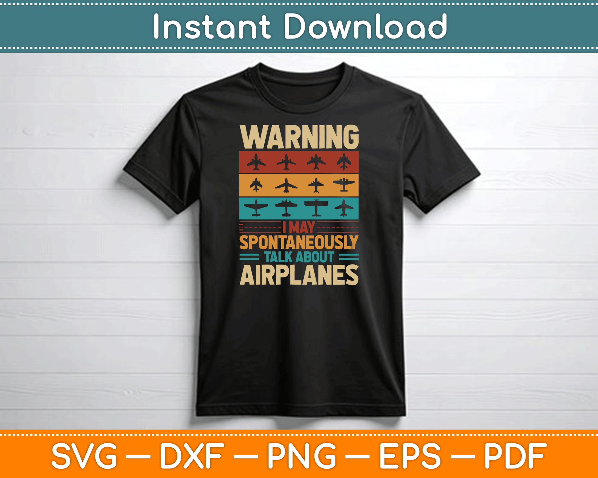 I May Talk About Airplanes Vintage Pilot & Aviation Airplane SVG Digital Cutting File