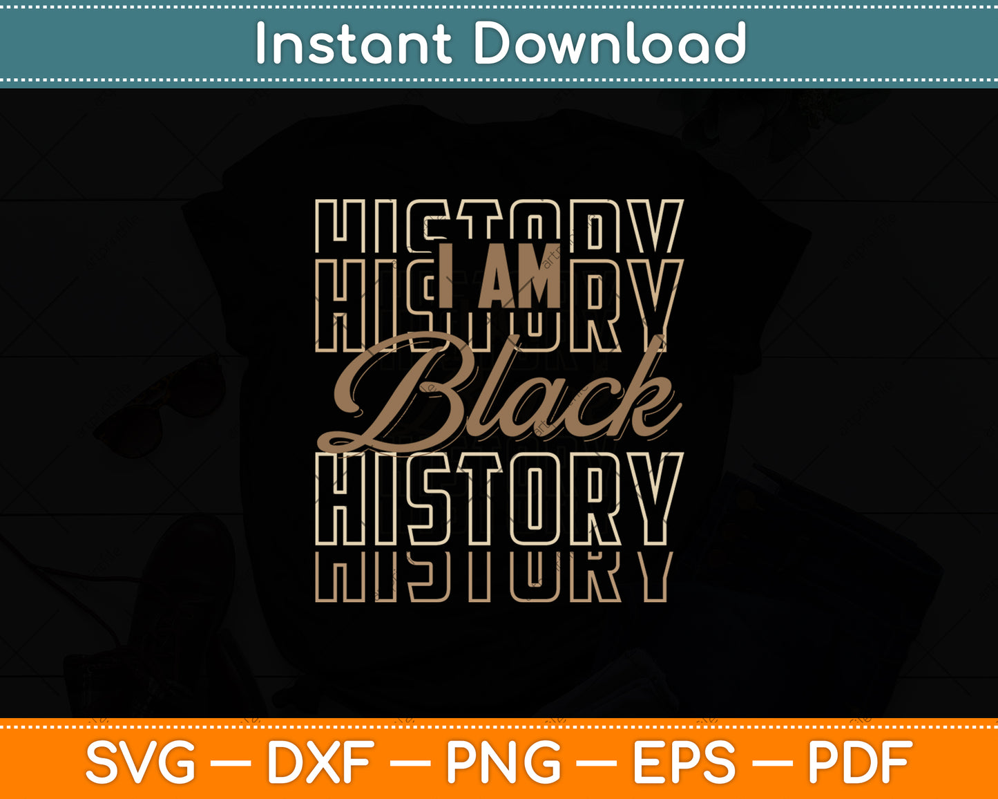 I Am Black History Month African American Pride Melanin Svg Digital Cutting File