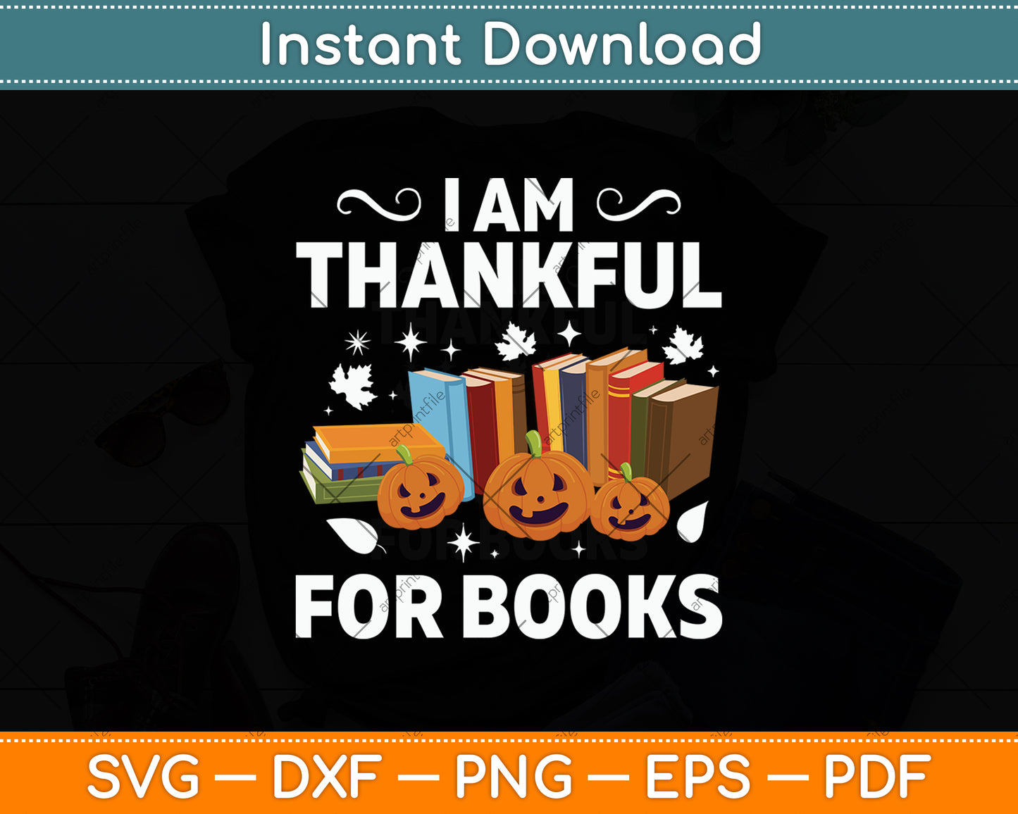 I Am Thankful For Books Svg Digital Cutting File