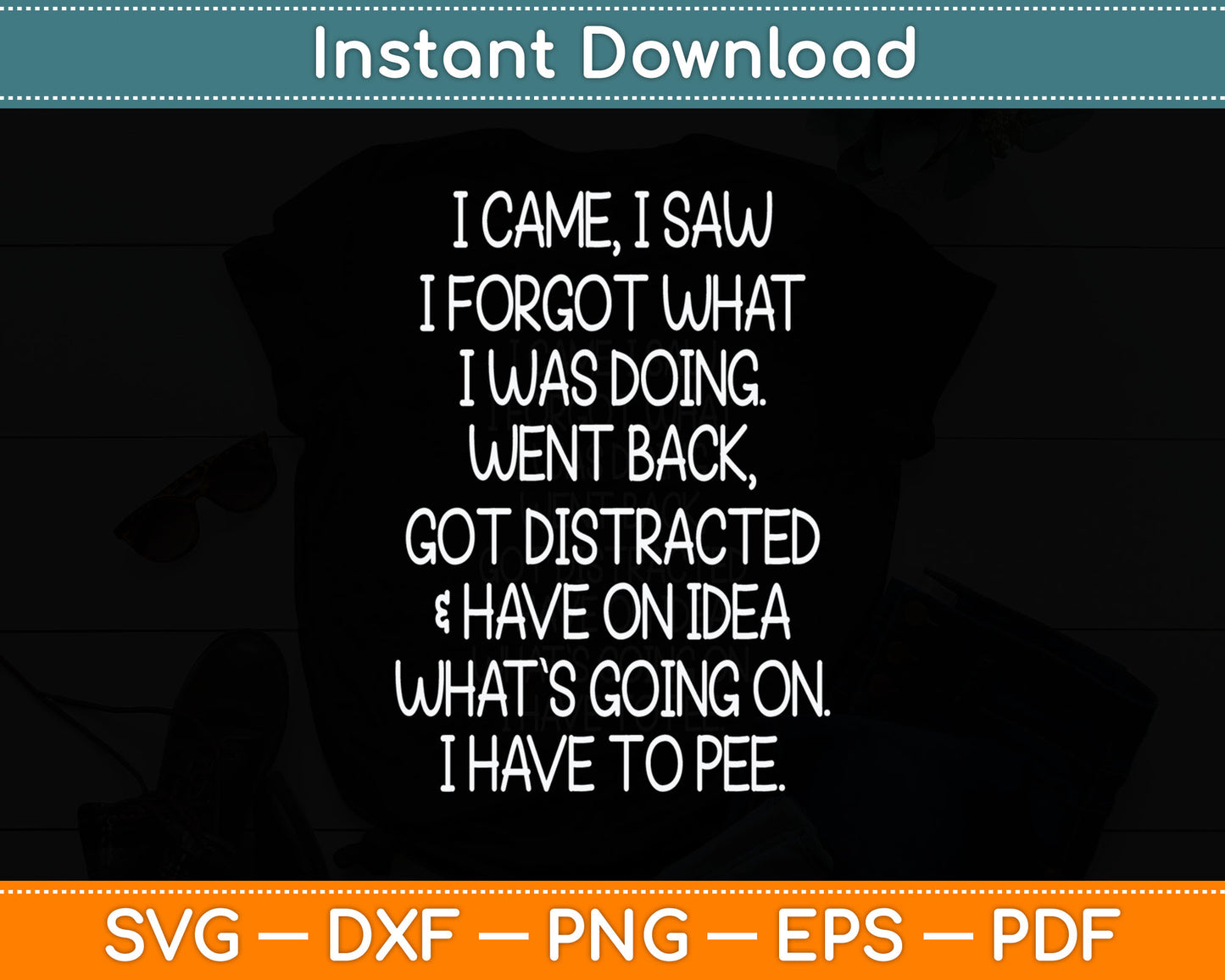 I Came I Saw I Forgot What I Was Doing Funny Senior Citizen Svg Digital Cutting File