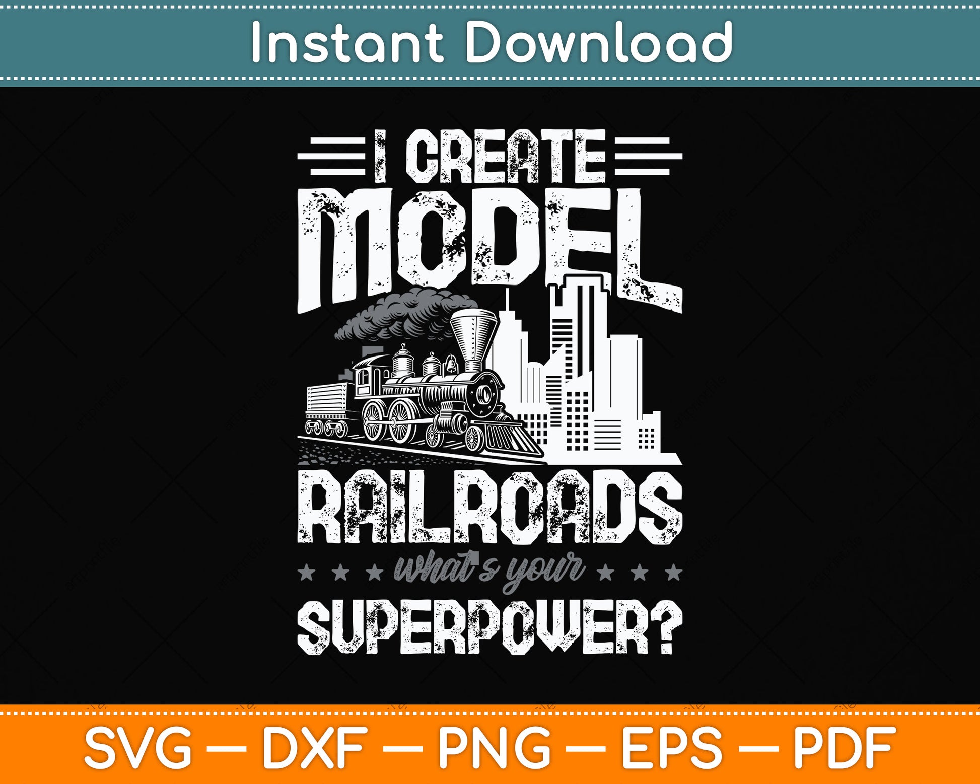 I Create Model Railroad Model Train Lover Railroad Svg Png Dxf Digital Cutting File