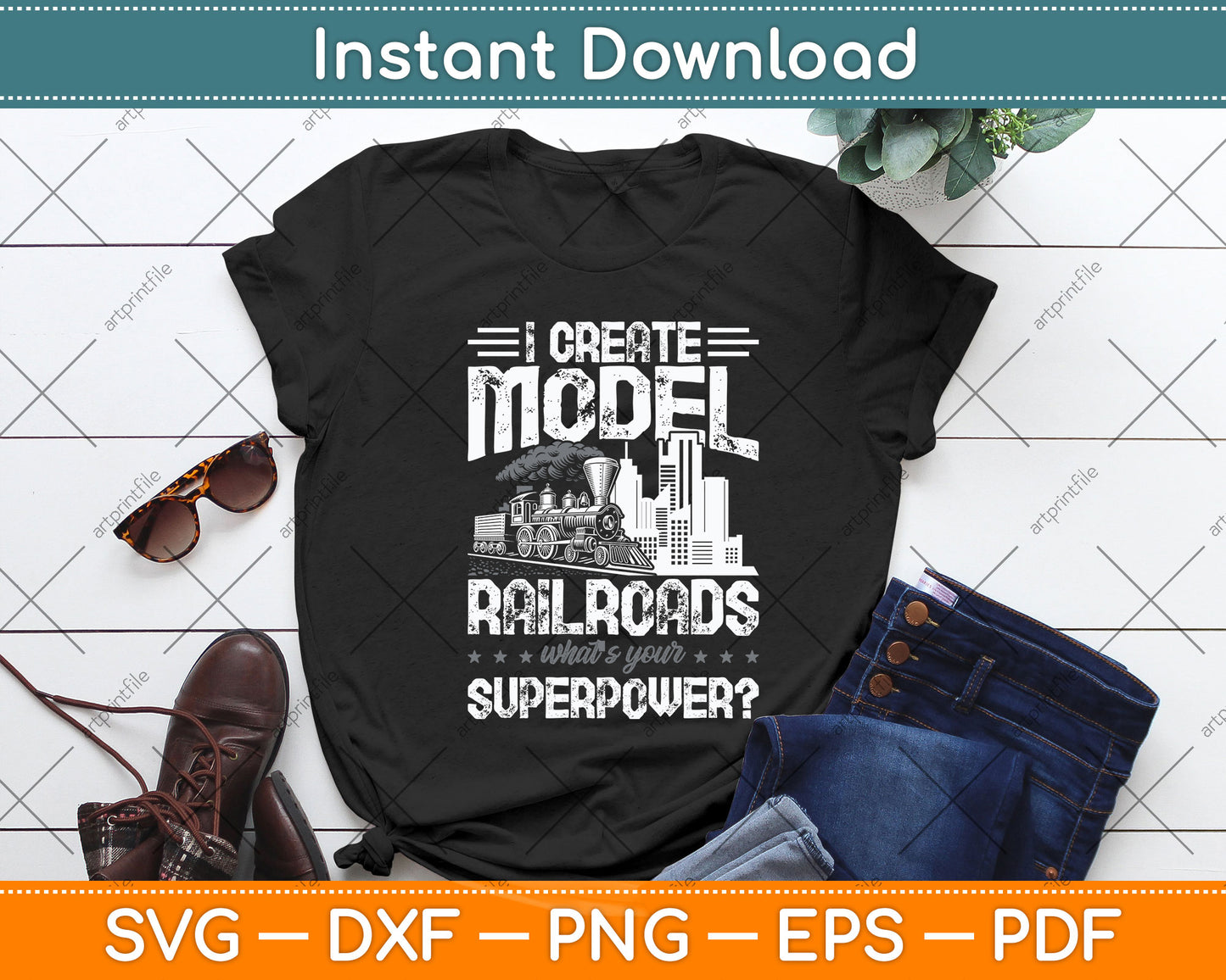 I Create Model Railroad Model Train Lover Railroad Svg Png Dxf Digital Cutting File