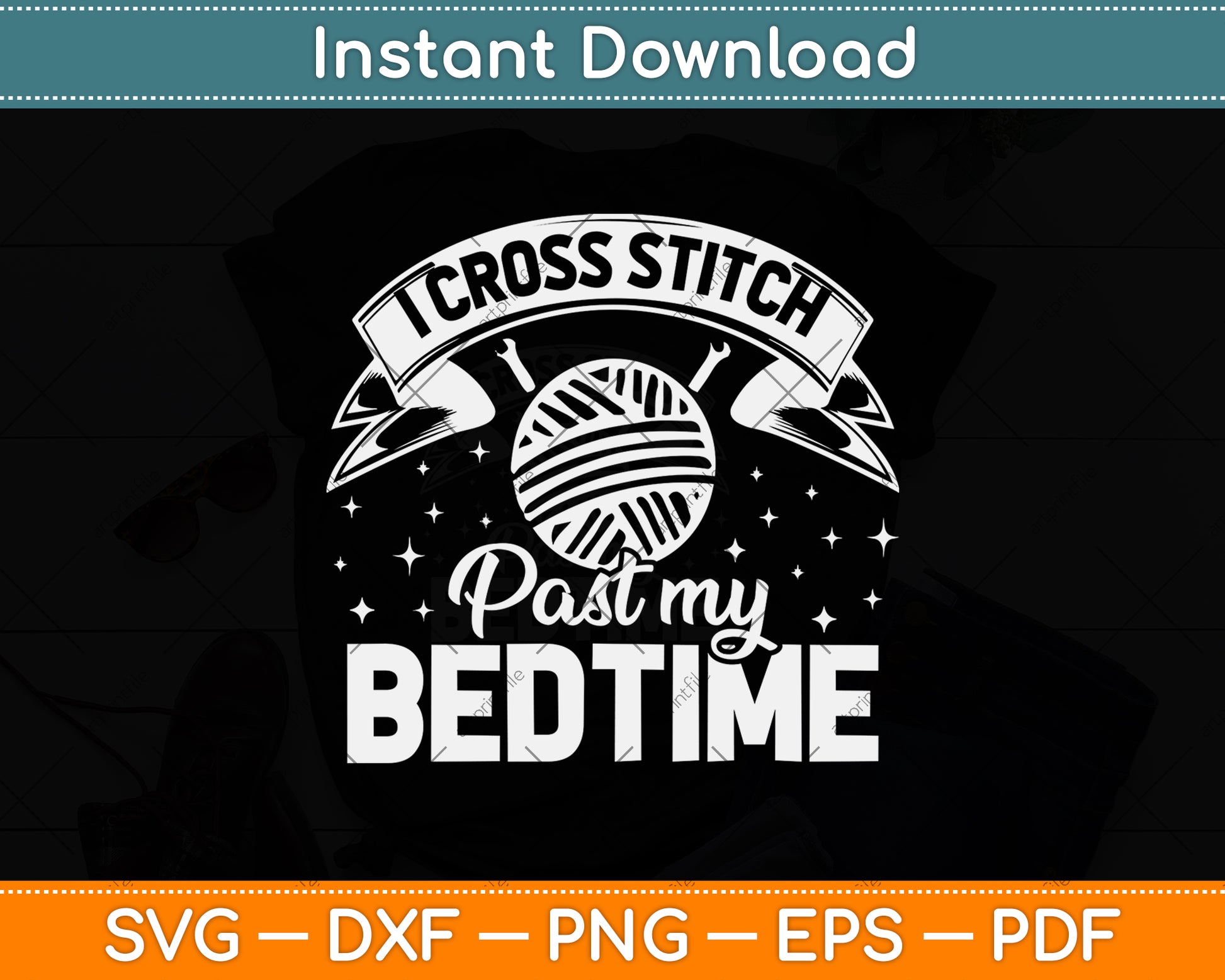 I Cross Stitch Past My Bedtime Funny Cross Stitch Svg Design Cutting File