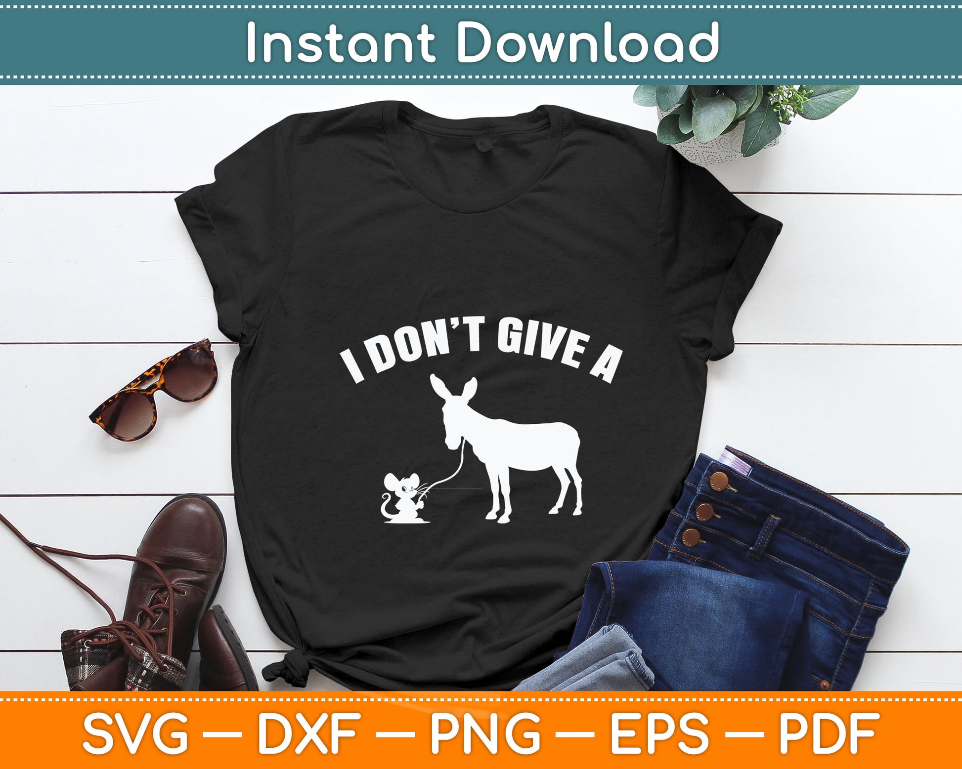I Don't Give A Rats Ass Distressed Svg Design Digital Cutting File