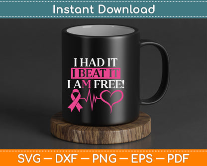 Inspirational breast cancer awareness SVG digital download for survivor apparel