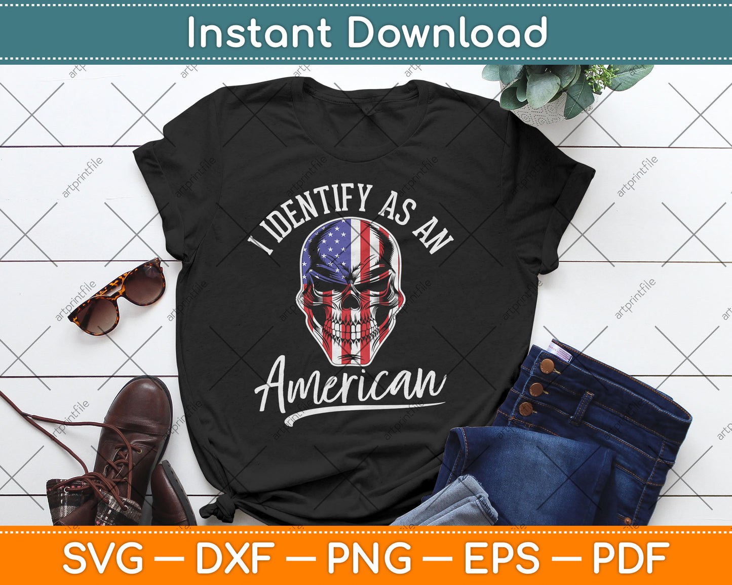 I Identify As An American USA Constitution Day Svg Digital Cutting File
