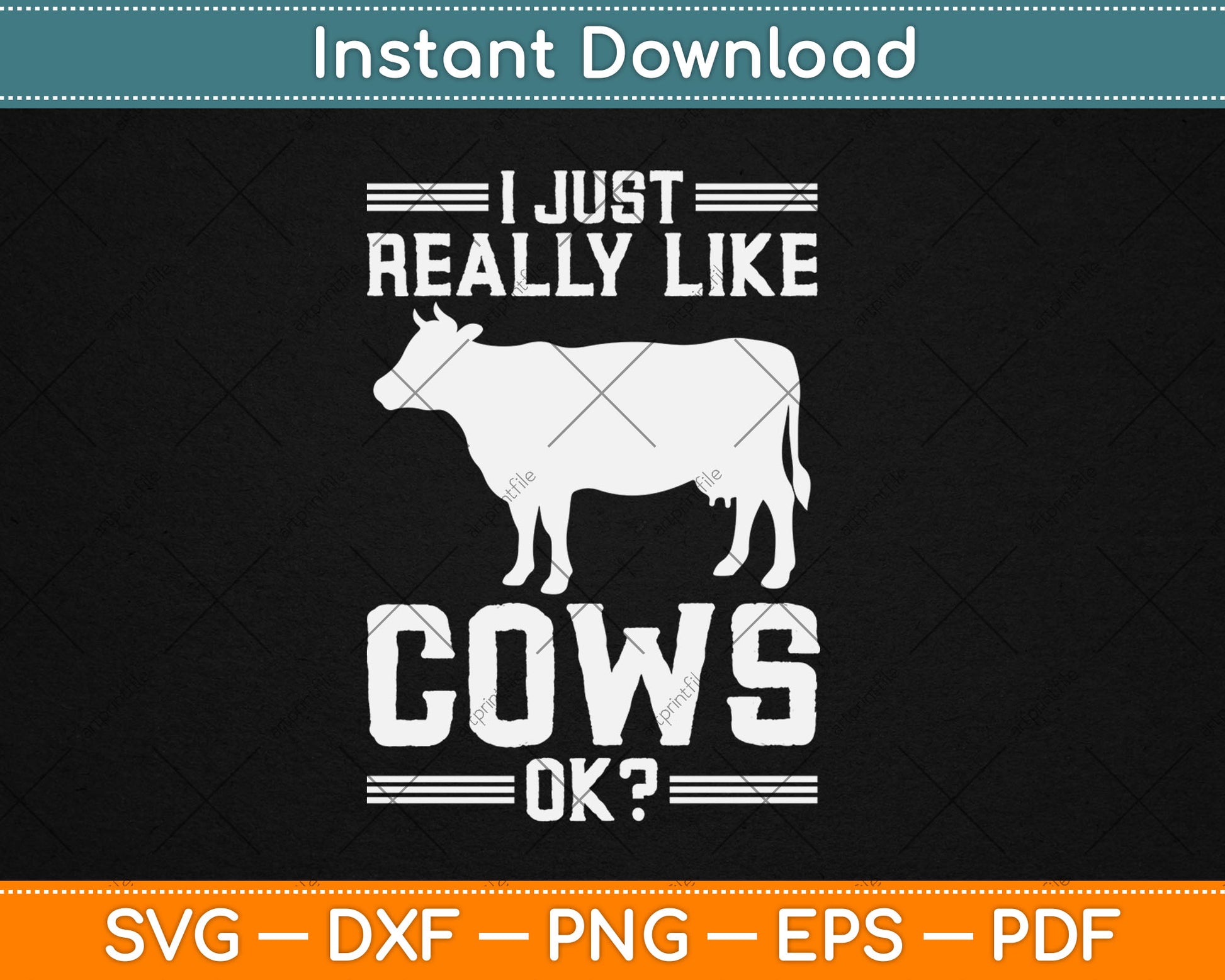 I Just Really Like Cows Ok Funny Cow Lover Svg Design Digital Cutting File