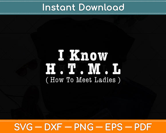 I Know HTML Computer Programmer Funny Svg Digital Cutting File