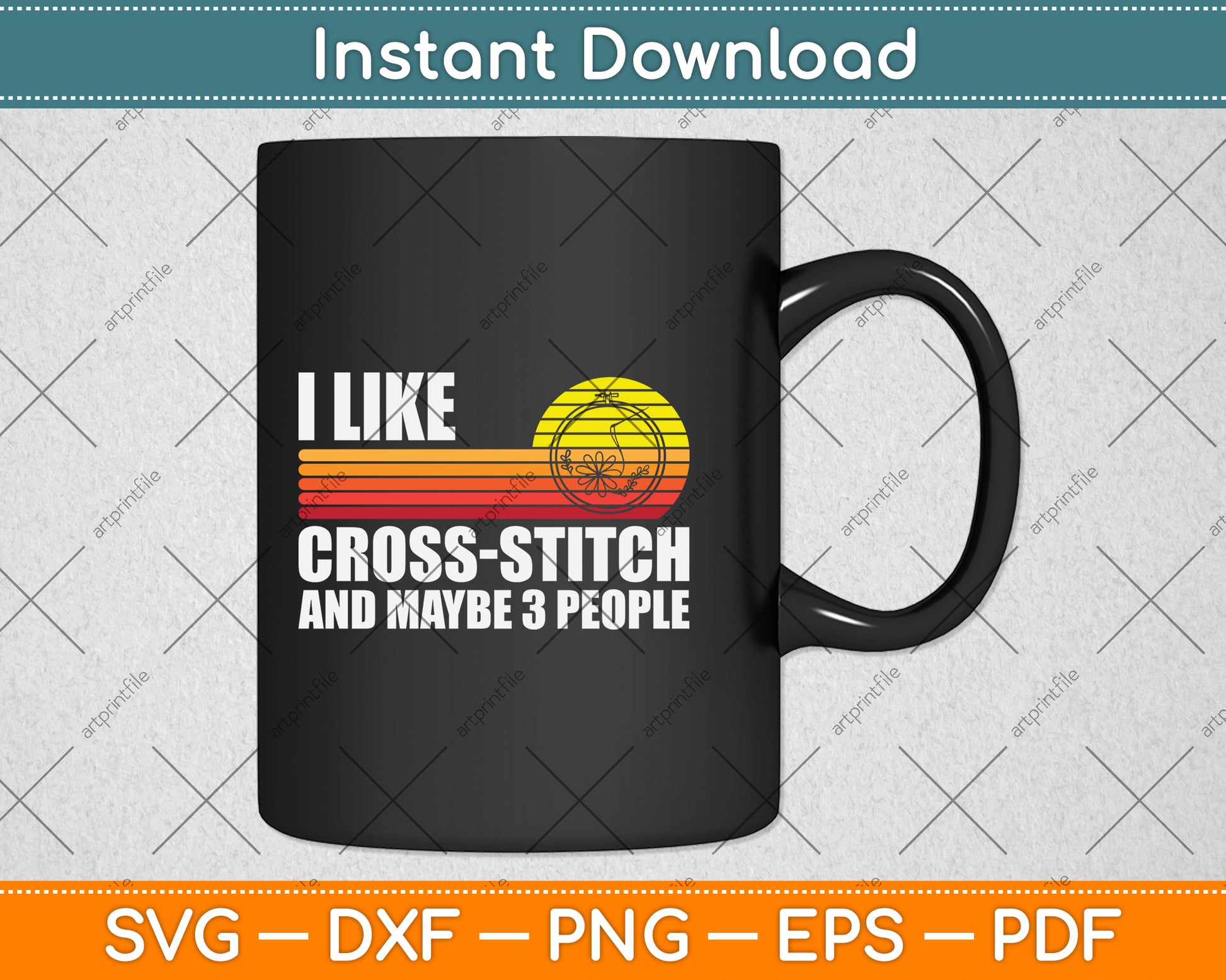 I Like Cross-stitch And Maybe 3 People Svg Png Dxf Digital Cutting File