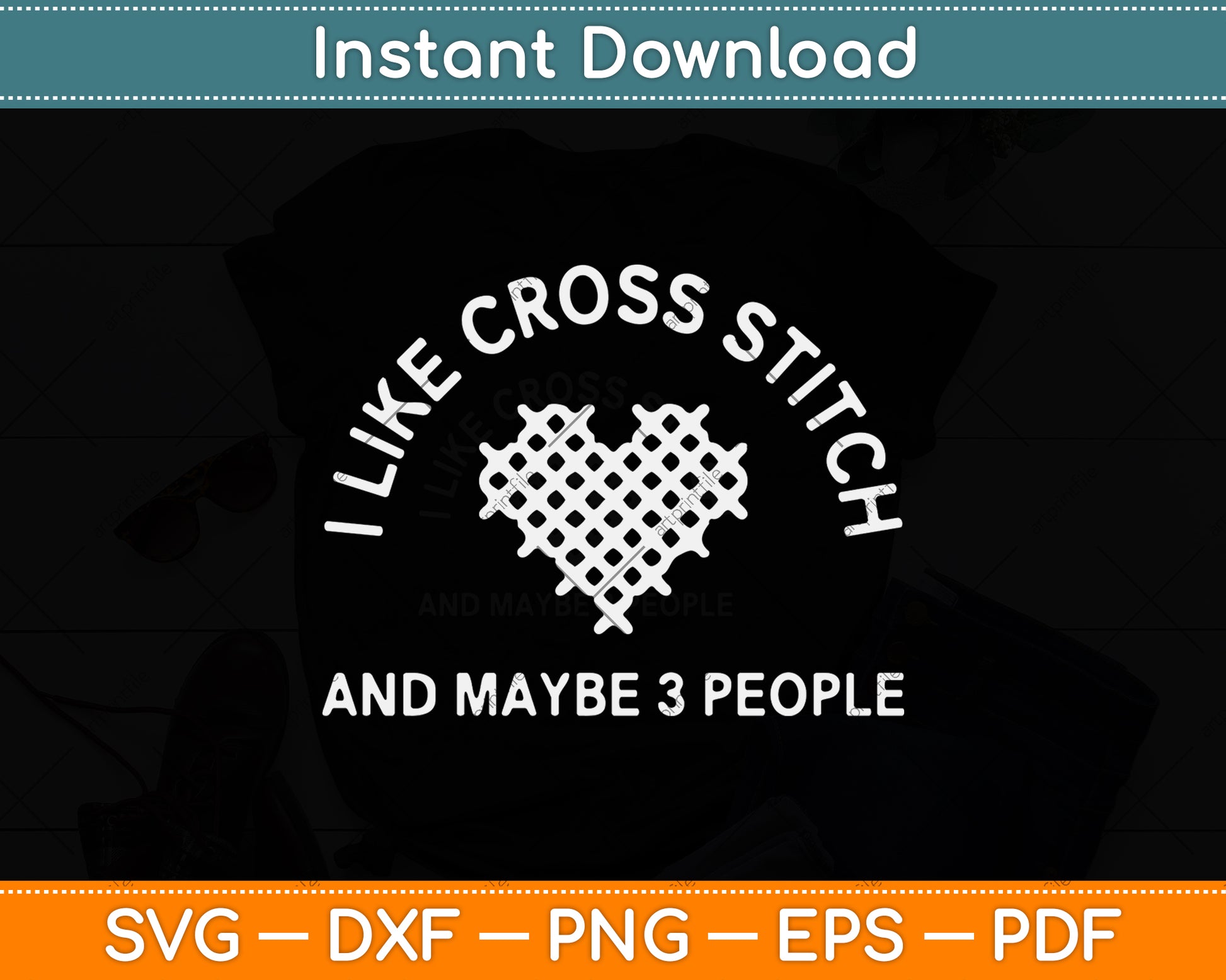 I Like Cross Stitch And Maybe 3 People Funny Needlework Svg Digital Cutting File